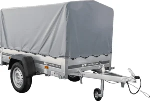 Tieflader Pkw Anhänger Garden Trailer 200 KIPP 200x106 cm 750 kg [mit Hochspriegel, Hochplane und Stützrad]