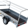 Auto Anhänger 230x125 Garden Trailer 230 KIPP Unitrailer 750 kg mit Stützrad, blauer Hochplane und Hochspriegel