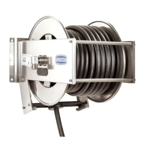 Schlauchaufroller - Automatisch - Offen - 1" AG / 1" IG - Edelstahl - Schwenkbare Wandhalterung