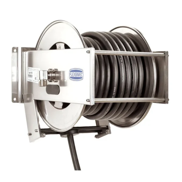 Schlauchaufroller - Automatisch - Offen - 1" AG / 1" IG - Edelstahl - Schwenkbare Wandhalterung